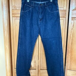 Rustler Men's Relaxed Fit Deep Blue Jeans